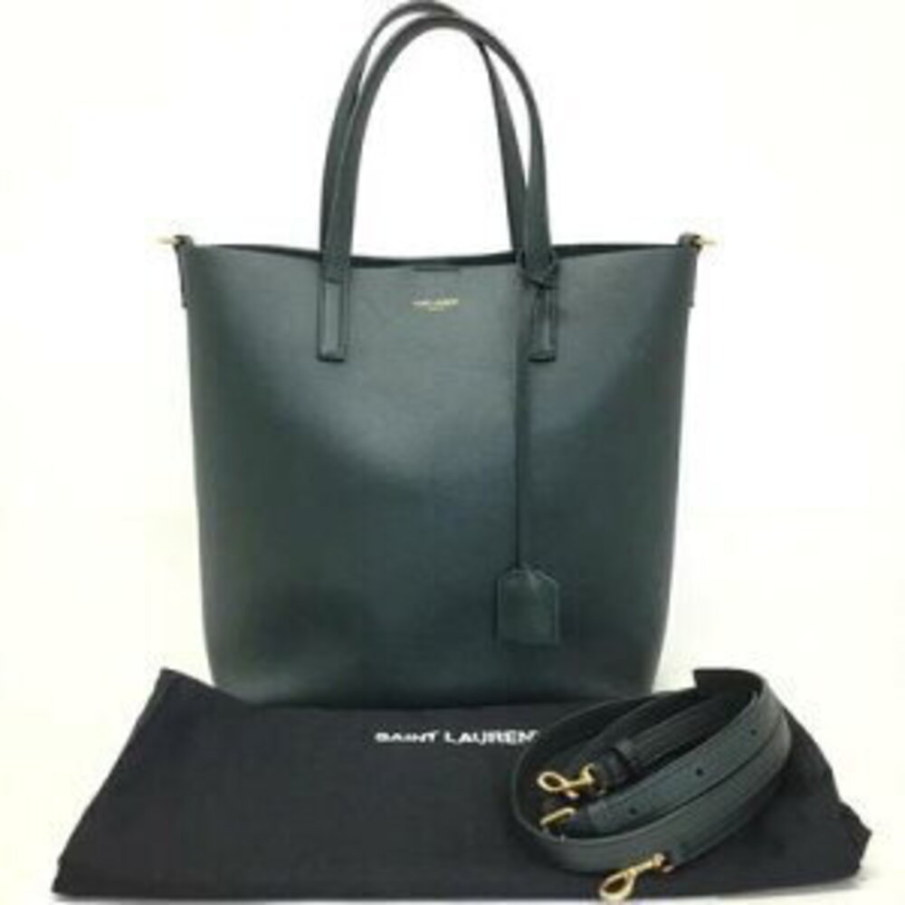 SAINT LAURENT Tote Bag Shoulder Leather Khaki Green - Picture 15 of 15